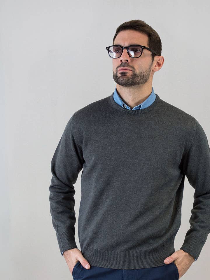 Jersey gris marengo con lana para venta al por mayor de Patadegayo