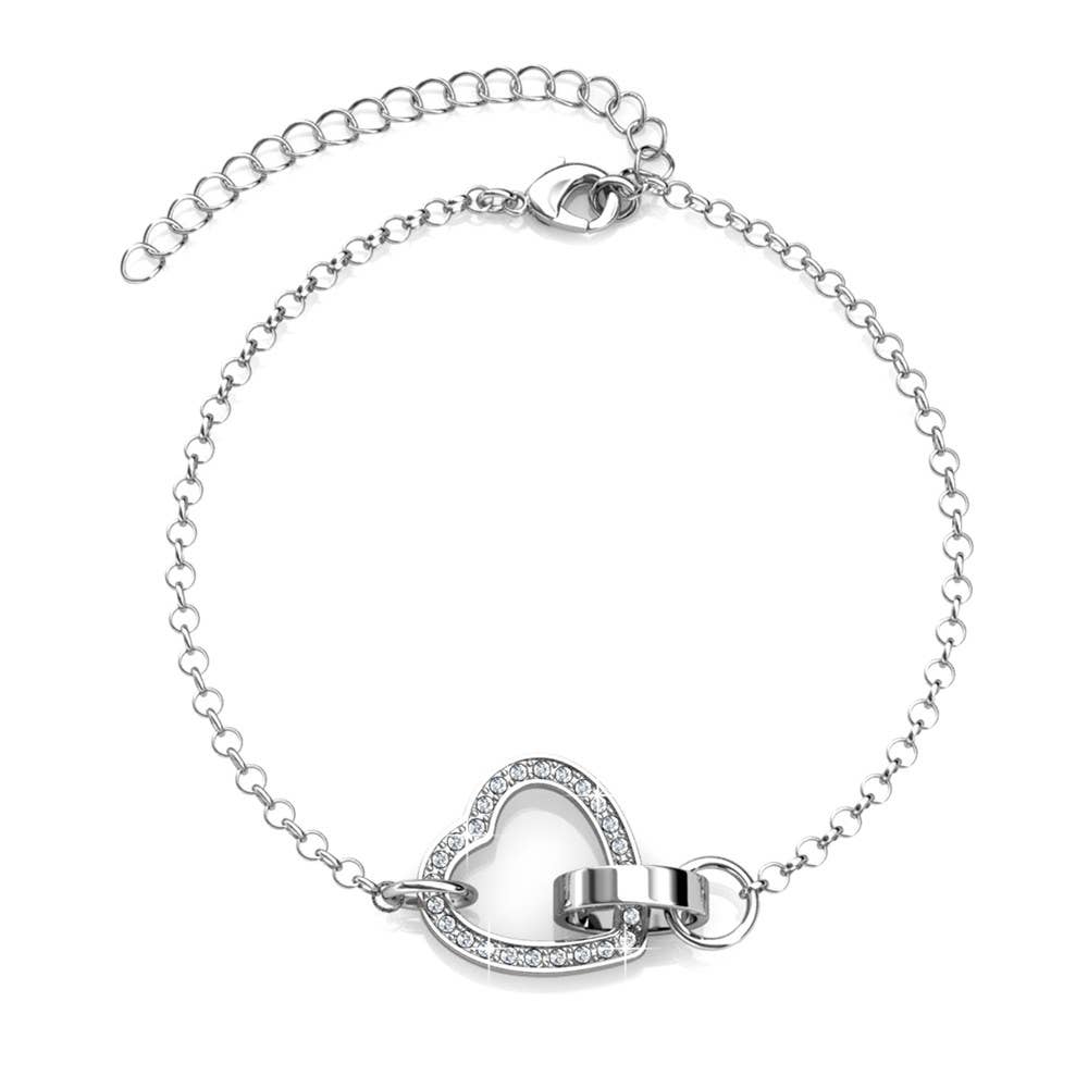 CARALI / MYC Paris - Wholesale Charm/Dangle Bracelet - Locked Heart Bracelet - Silver and Crystal2