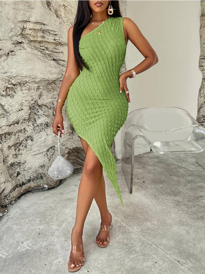 Sweetkama - Vente Robe – femme - Robe midi sans manches à une épaule pour femmes 241LQ54013-A88813