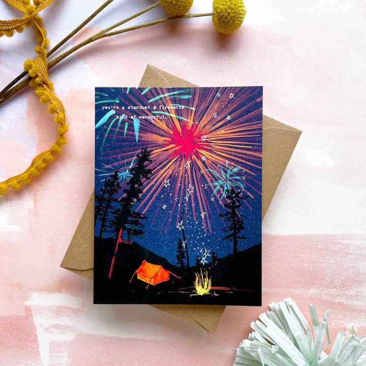 Tiny and Snail - Venta al por mayor Tarjetas de cumpleaños - Polvo de estrellas y fuegos artificiales2