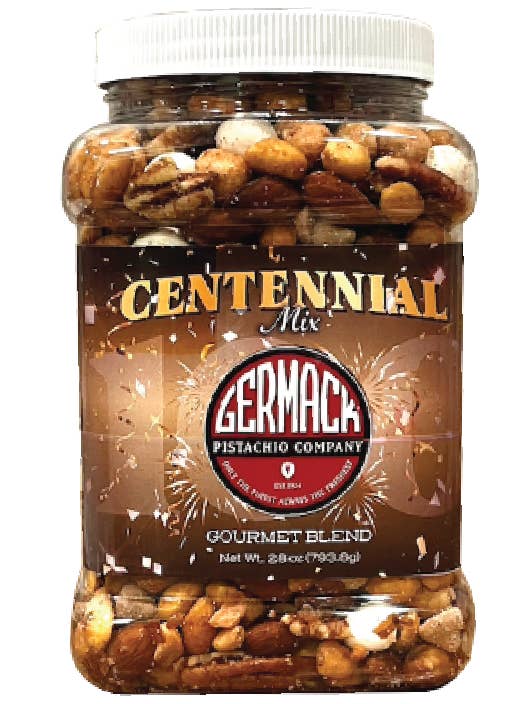Centennial Mix Snack 28oz Jar for wholesale by Germack Pistachio Company