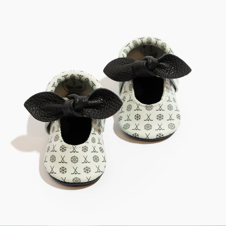 Power Play Knotted Bow Baby Shoe for wholesale by Freshly Picked