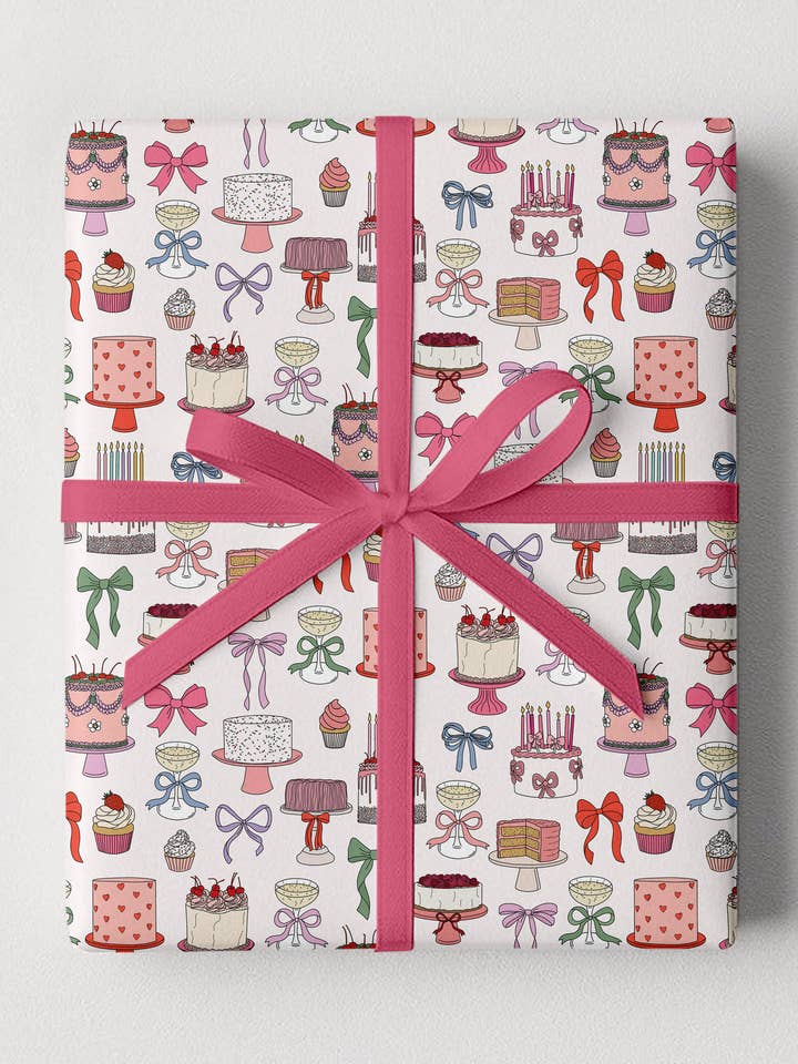 Sweet Celebration Gift Wrap Rolls for wholesale by Illustrating Amy