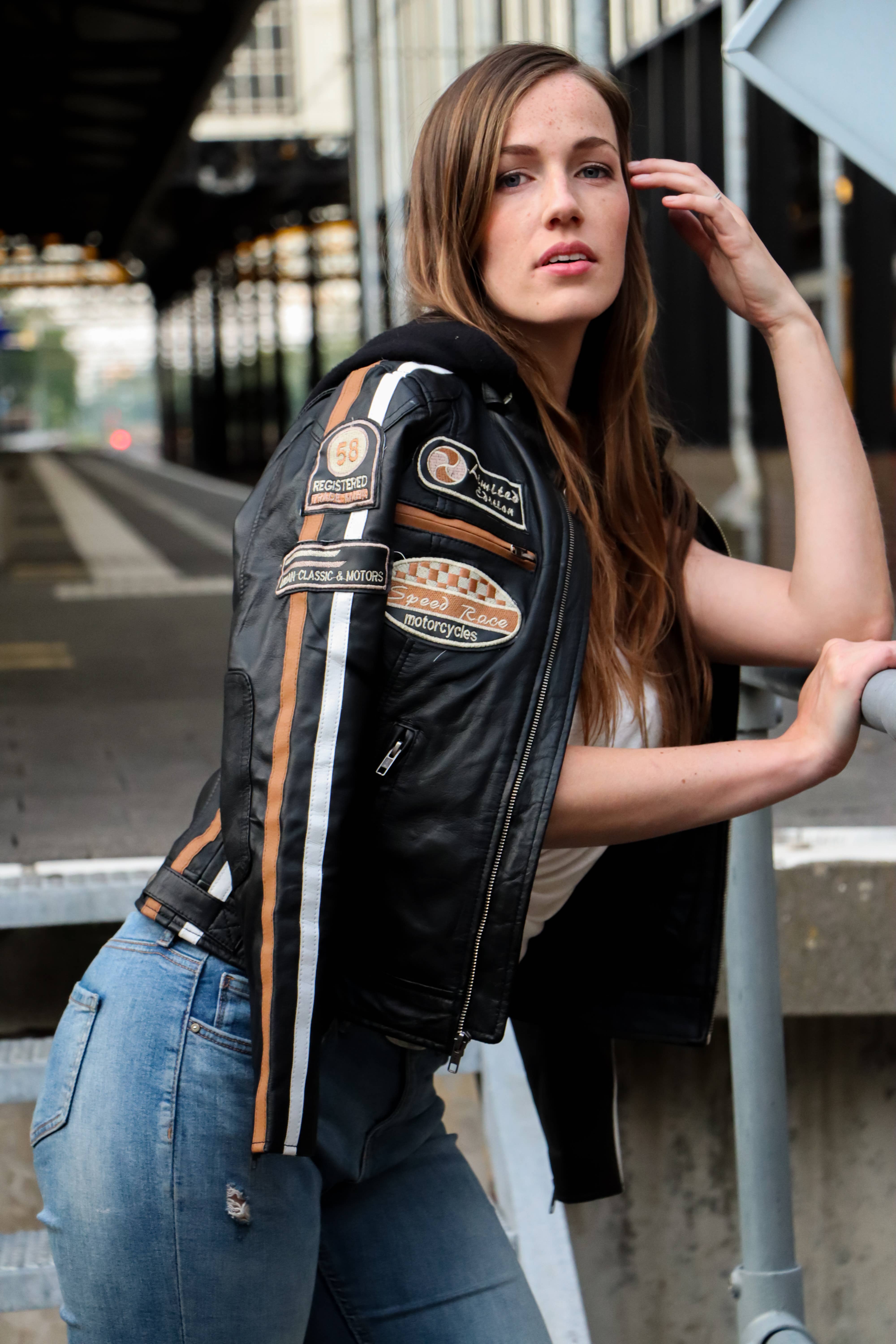 Black URBAN 5884 - FIFTY EIGHT ladies - leather jacket for wholesale on Faire3