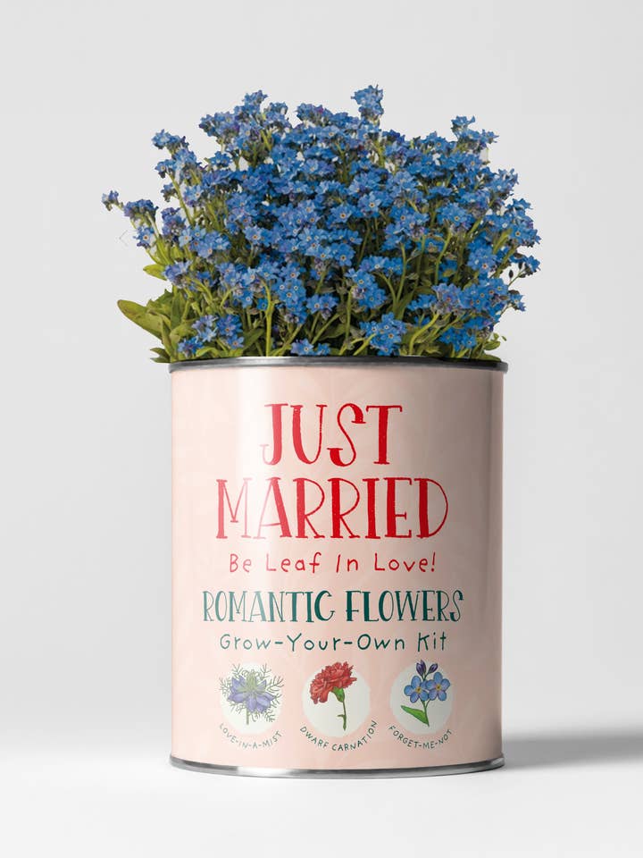 Just Married. Flowers of Love Growing Kit for wholesale by The Plant Gift Co.