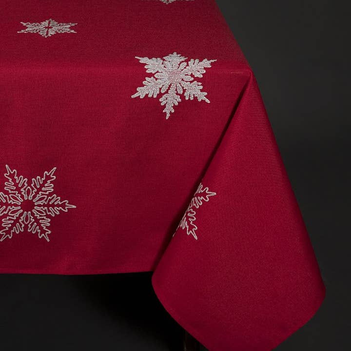 Xia Home Fashions & Manor Luxe – Großhandel Tischdecken – 70" Glisten Schneeflocke Weihnachten Runde Tischdecke