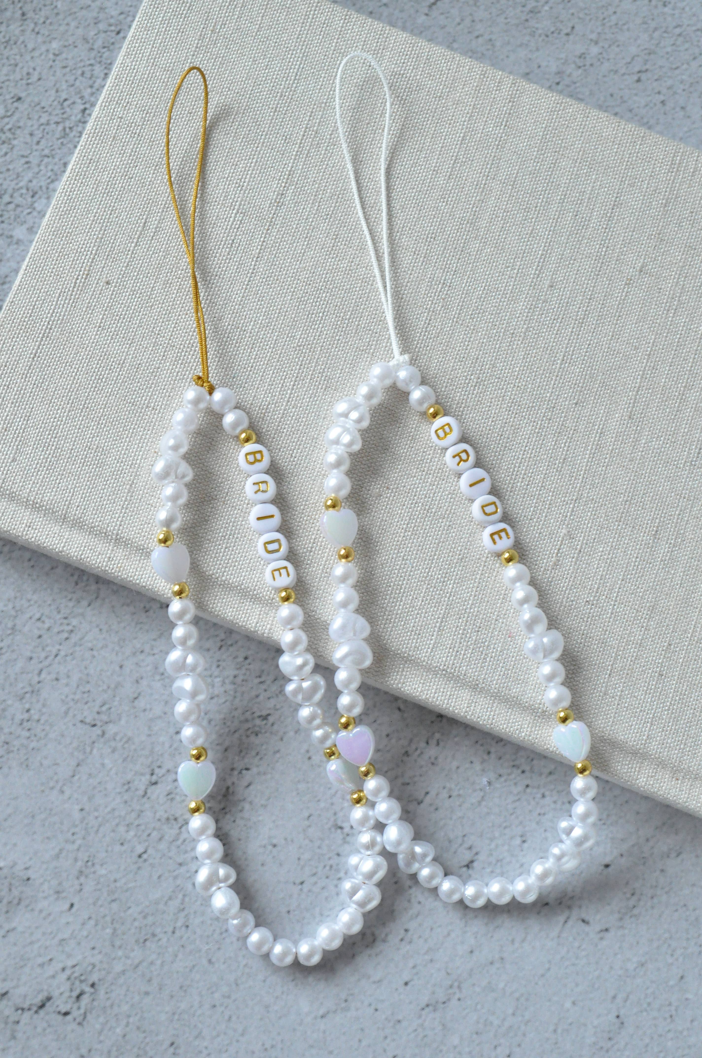 TheMellys - Wholesale Phonecase Strap - Bride Pearl Beaded Phone Charm Strap2