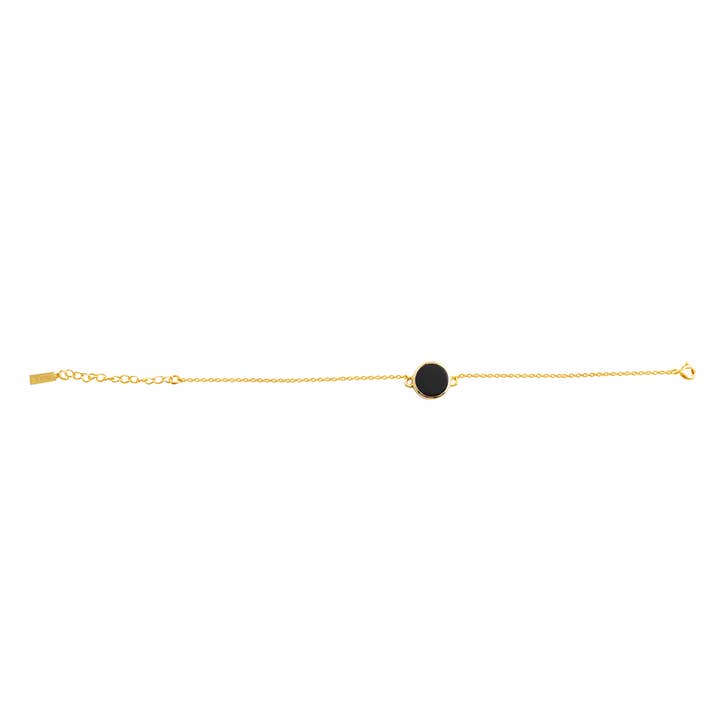 Nashoba Armband - Verguld - Zwarte Onyx voor wholesale door TALISMAS BIJOUX