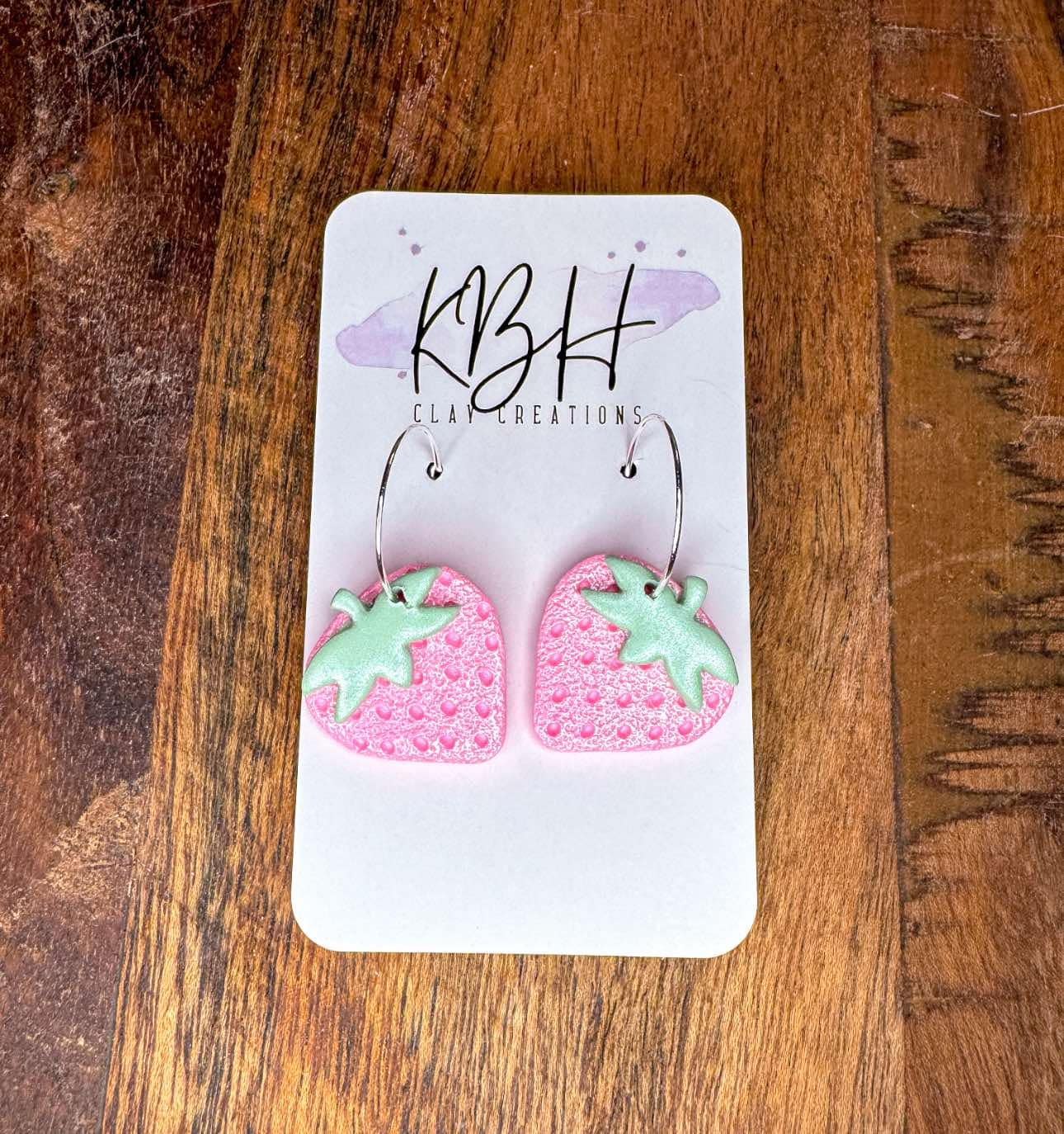 KBH CREATIONS - Wholesale Dangle Earrings - Strawberry Dangle/Stud Handmade Clay Earrings4