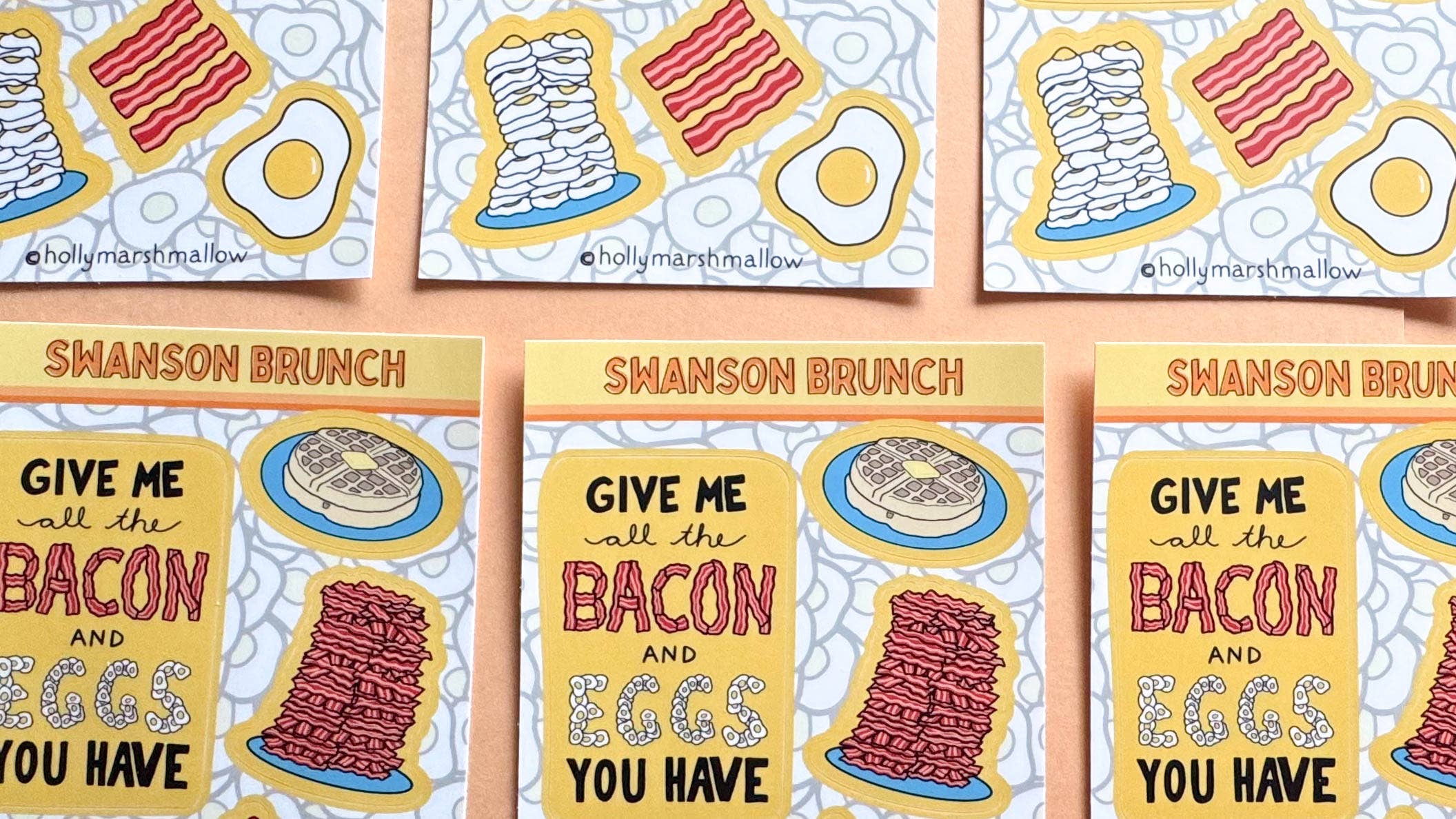 hollymarshmallow - Wholesale Sticker - All the Bacon and Eggs You Have Sticker Sheet6