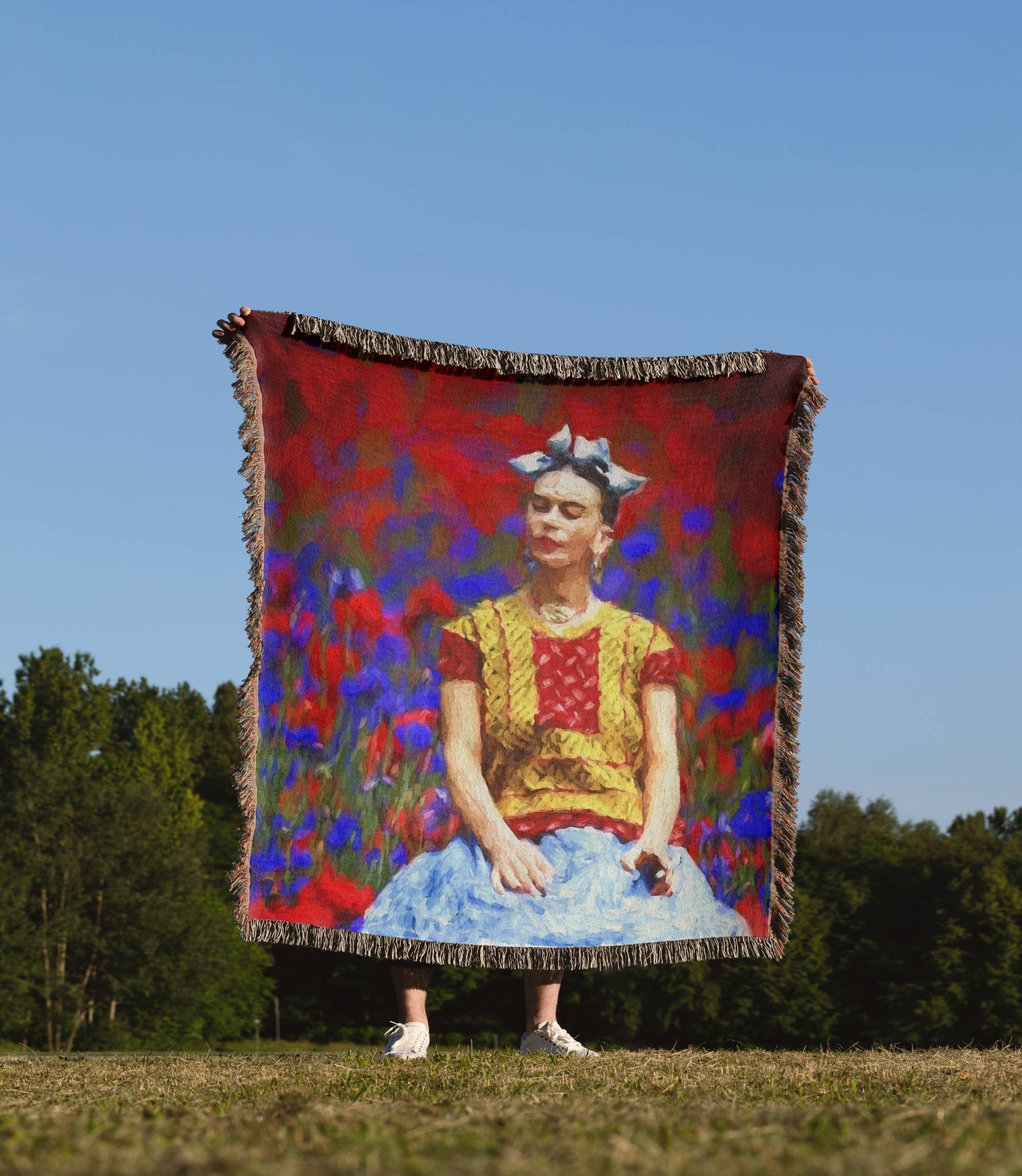 3dRose - Wholesale Throw Blanket - 3dRose, Frida- Free Artistic Adaptation of the Mexican Paintress, Blanket1