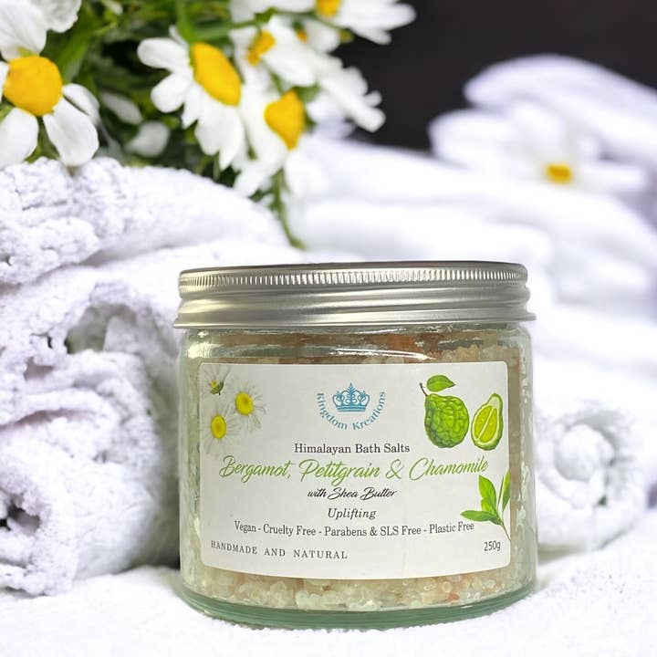 Himalayan Bath Salts - Bergamot, Petitgrain & Chamomile for wholesale by Kingdom Kreations