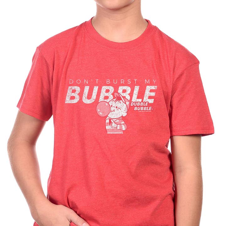 YOUTH Burst My Bubble! Dubble Bubble® Unisex Shirt | Bubble Gum Shirt | Back-to-School Style and other Purchase Wholesale my gum. Free Returns & Net 60 Terms on Faire trending on Faire.