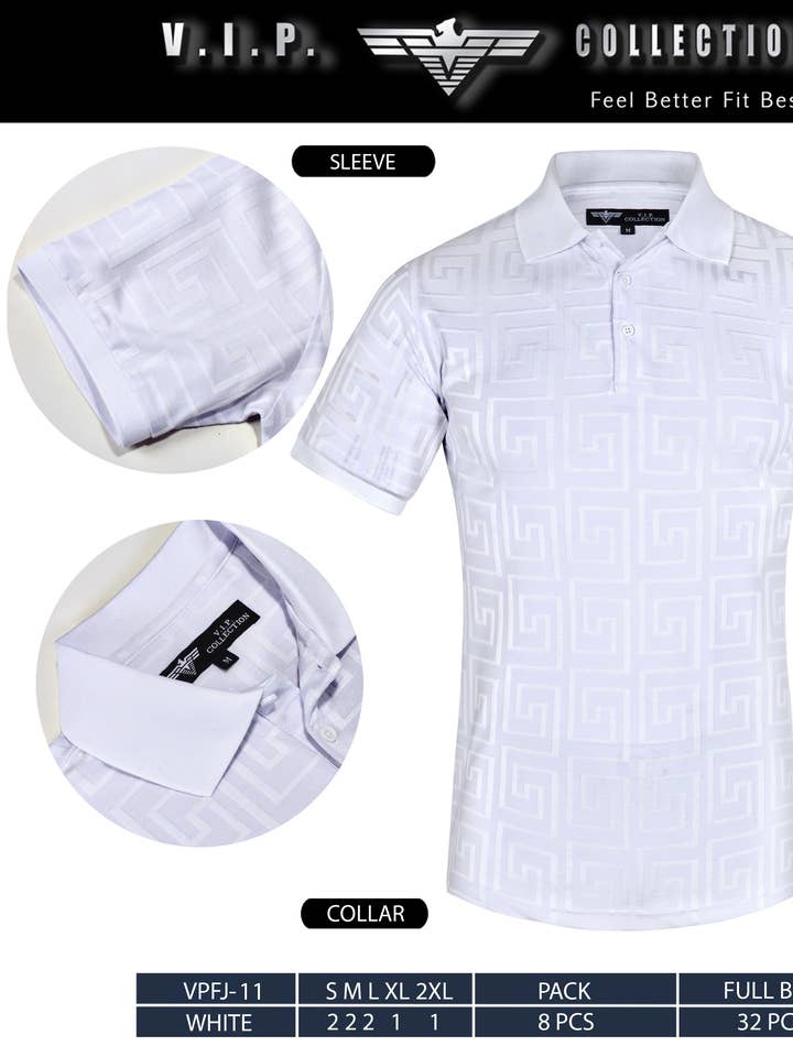 VPFJ-11 JACQUARD POLO for wholesale by Urban Fitz