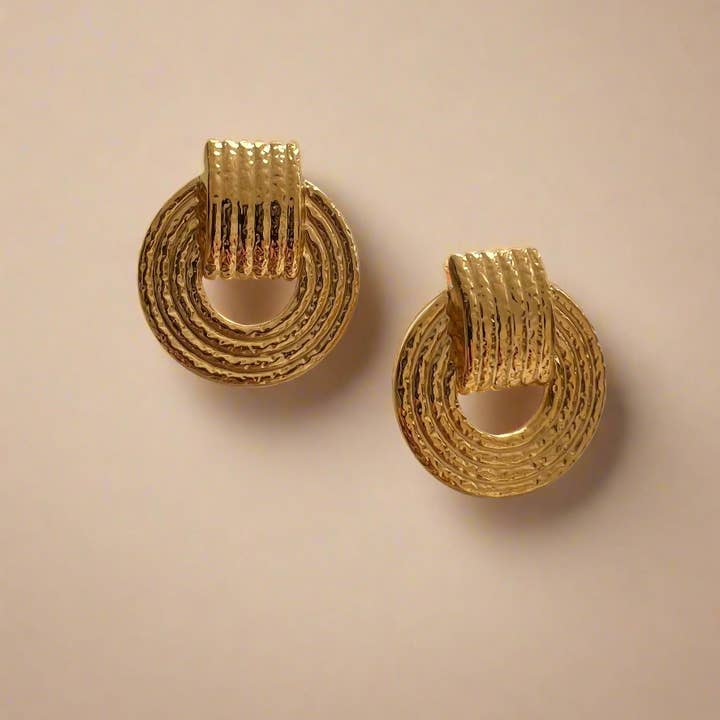 Gold Lunar - Wholesale Hoop Earrings - Roma Molten Earrings 18k Gold Plated Sculptural Fashion