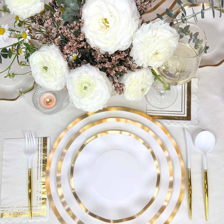 Sophistiplate - Wholesale Charger Plate - Everyday White Wavy Charger Plates/8pk