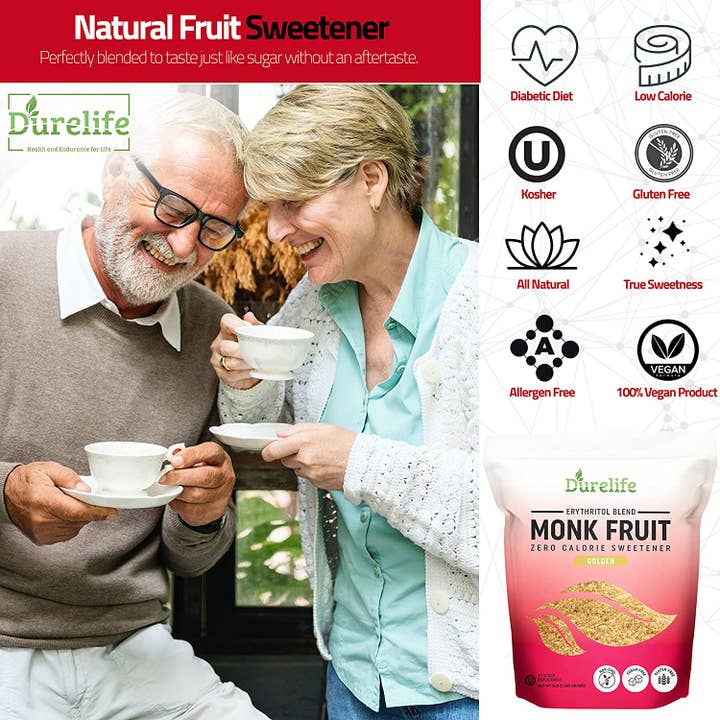 Durelife - Wholesale Sugar/Sweetener - Durelife Golden Monk Fruit Sweetener, 1:1 Sugar Replacement,4