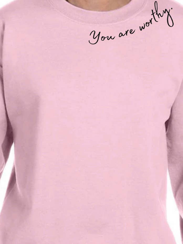 The Turquoise Pistol LLC - Wholesale Graphic Sweatshirt - Women's - You are Worthy - Sweatshirt5