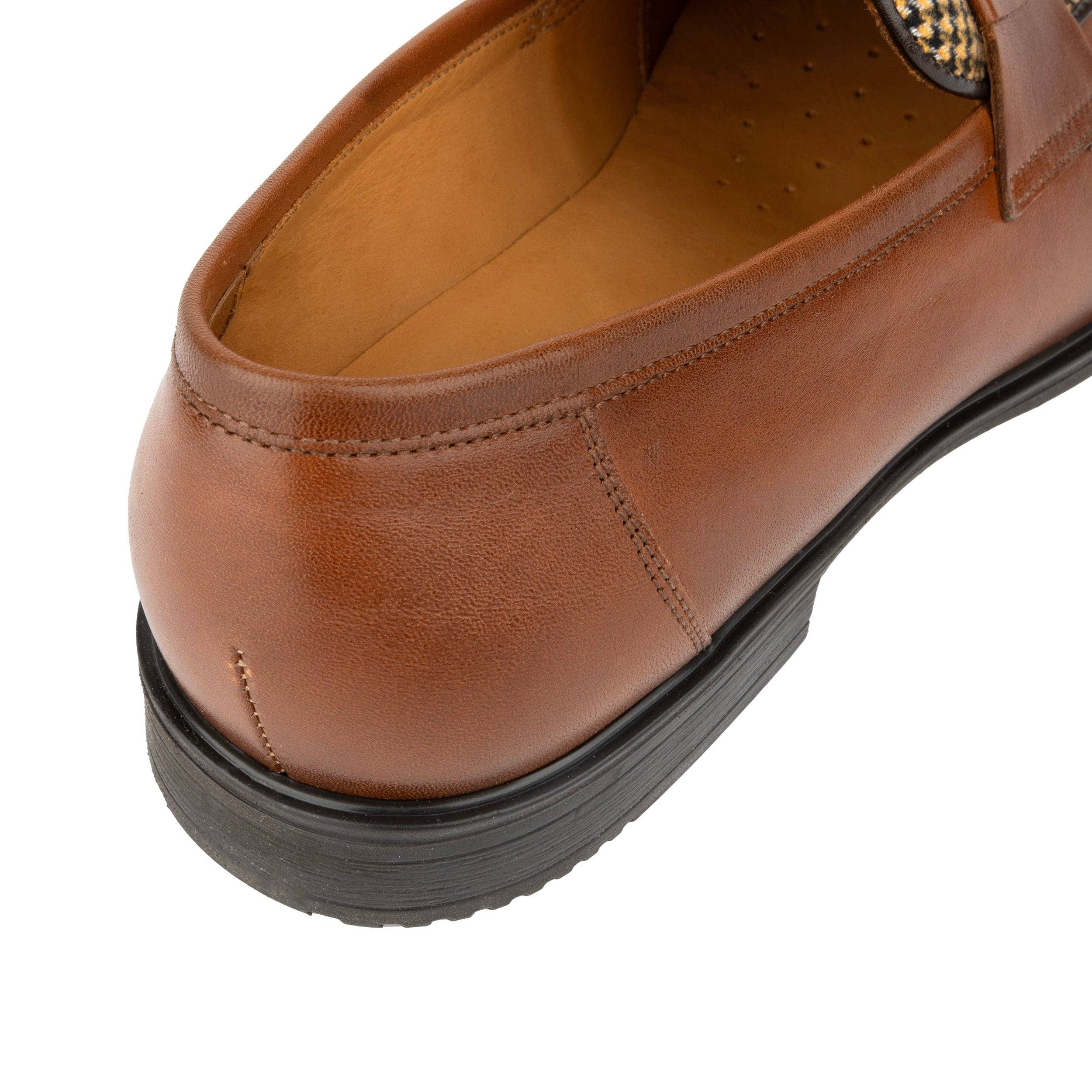 Embassy London – wholesale Loafers – Men’s – Gosselin - Brown & Brown Check - Men's Leather Loafer7