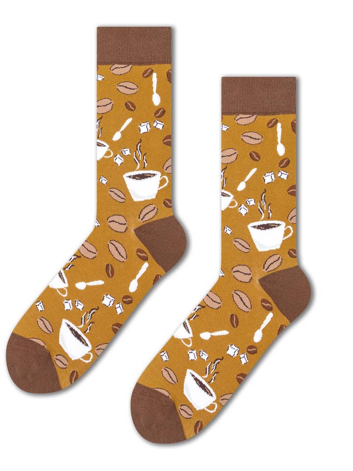 'Aroma de Café' patterned socks for wholesale by Marc JoJo
