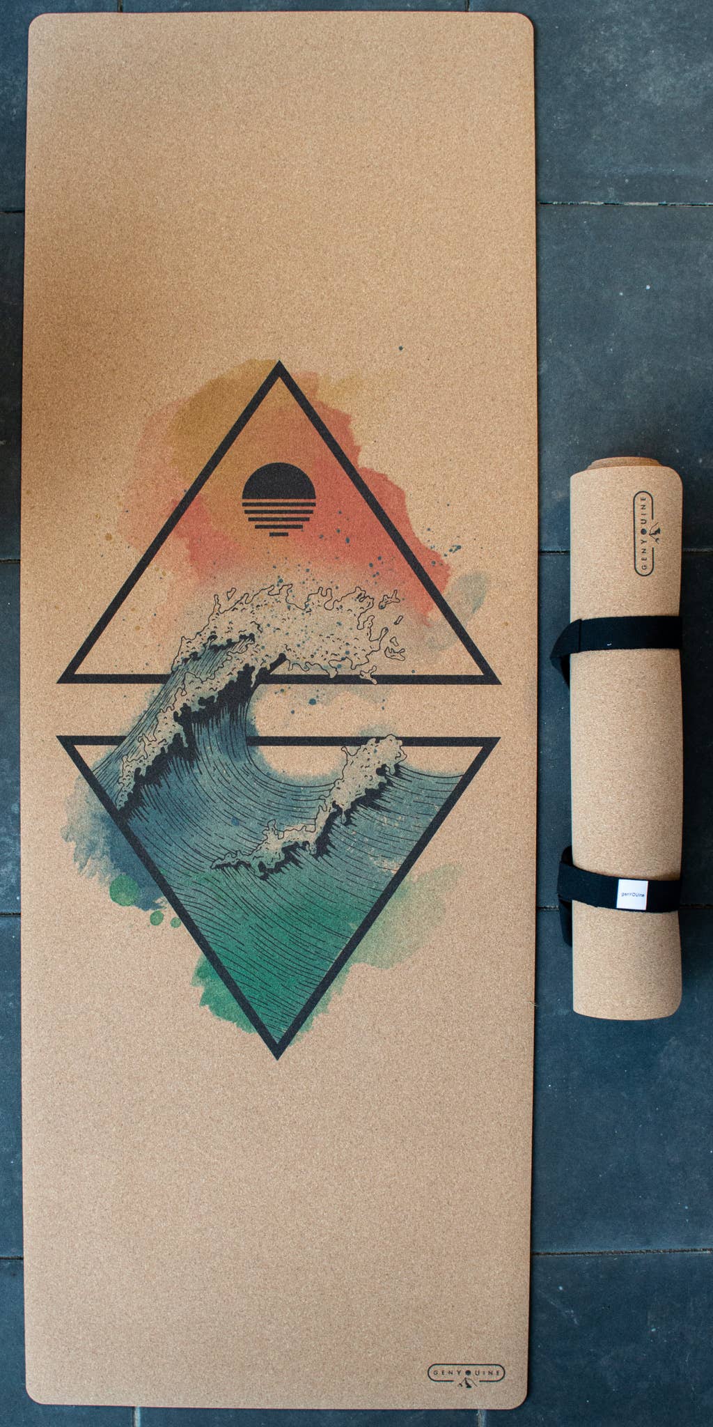 genYOUine - Wholesale Yoga Mat - Cork Yoga Mat - Coloured Sea1