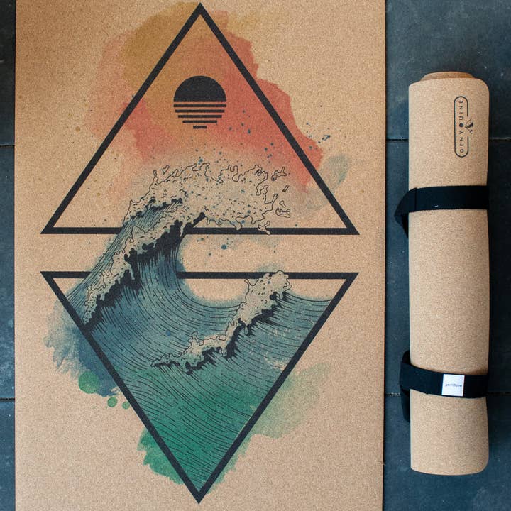 genYOUine - Wholesale Yoga Mat - Cork Yoga Mat - Coloured Sea1