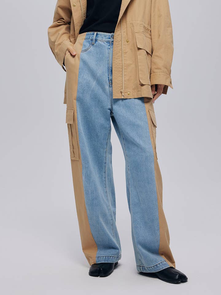 Jeans da lavoro patchwork per la vendita all'ingrosso da parte di Urlazh