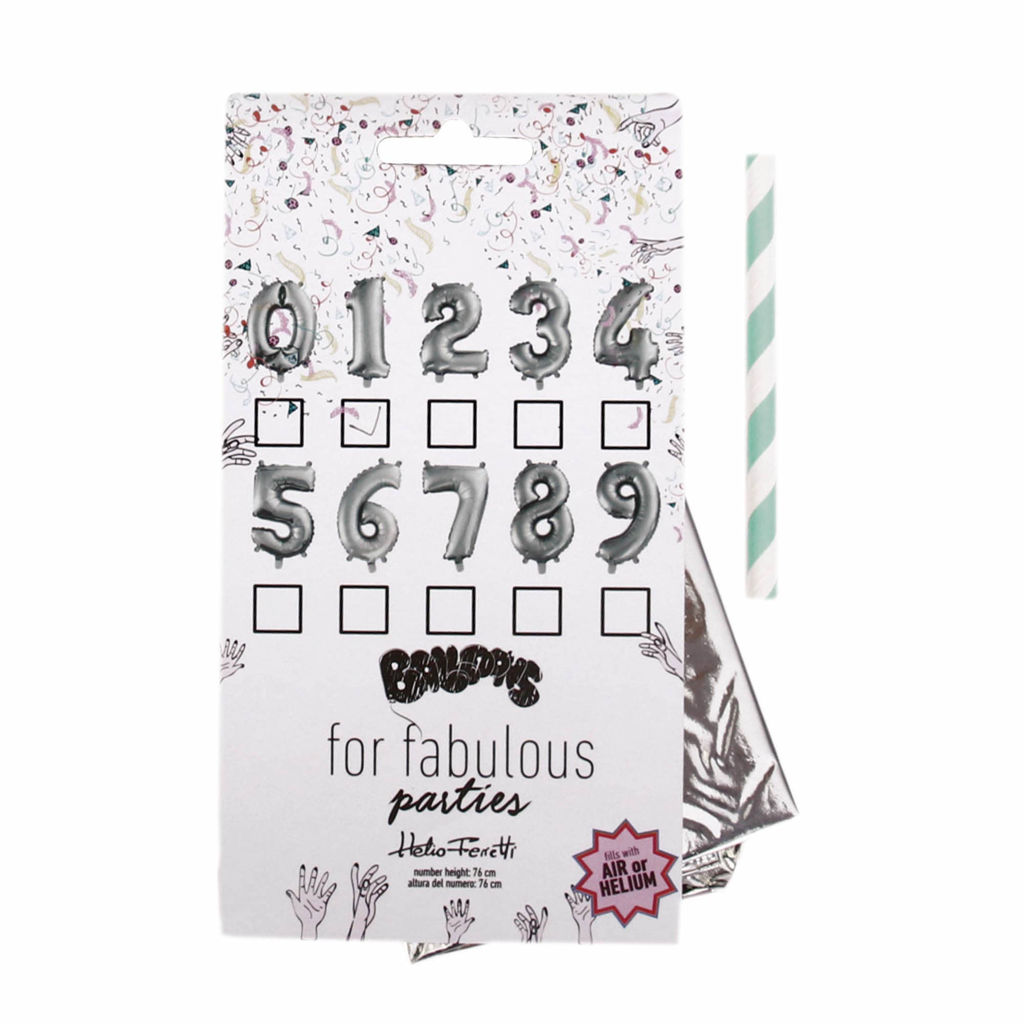 Helio Ferretti - Wholesale Balloon - BALLOONS SILVER NUMBERS 80cm s30d HF2