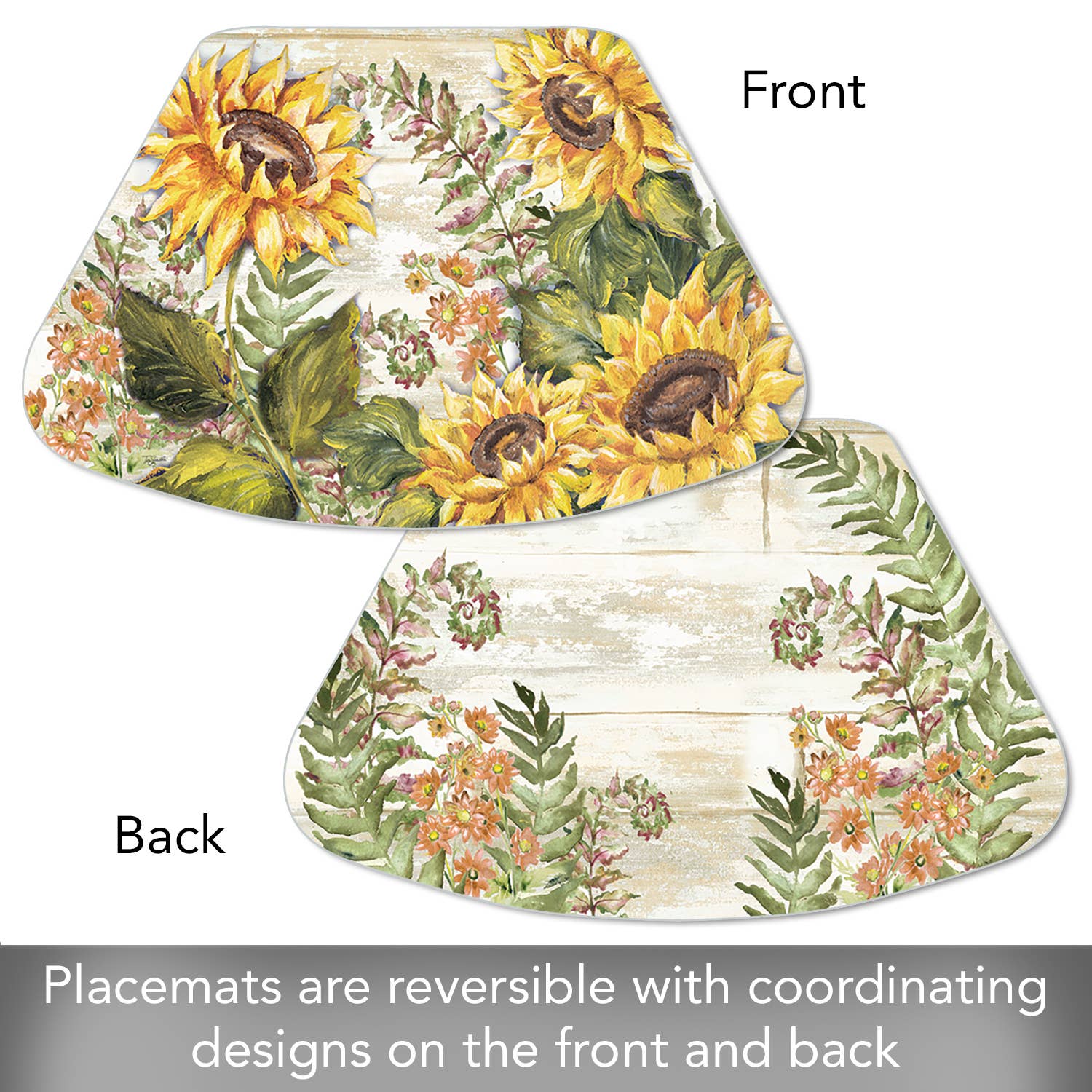 Conimar Promotions - Wholesale Placemat - "Sunflowers" Wedge Reversible Flexible Placemat6
