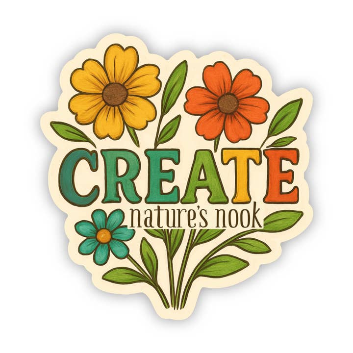 Nature's Nook Create Sticker for wholesale by Jones Sticker Co