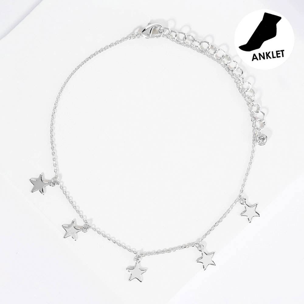 Sensibling Corp. - Wholesale Anklet - Gold Dipped Star Charm Station Anklet5