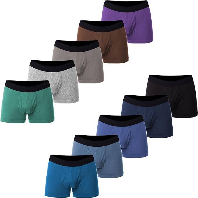 I-Wear Brands - Wholesale Underwear - Men's - 10 Pack of Men's Cotton Stretch Boxer Brief Sport Trunks