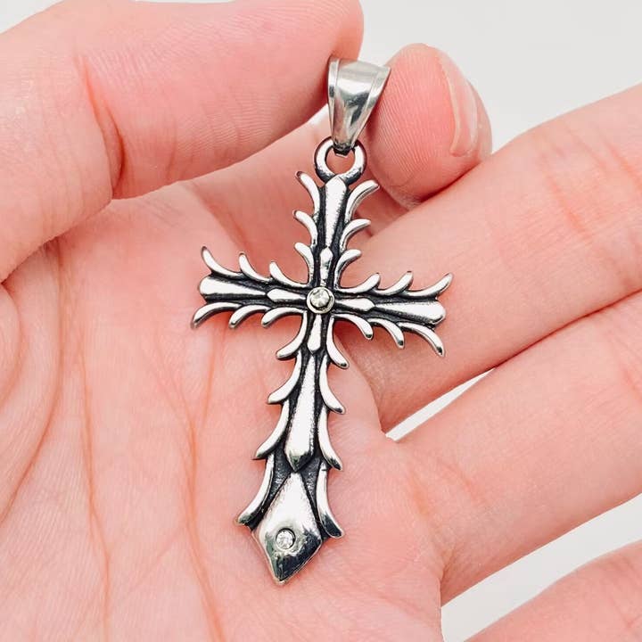 Vintage Stainless Steel Cross Pendant - MJ/MNP for wholesale by Mio Queena