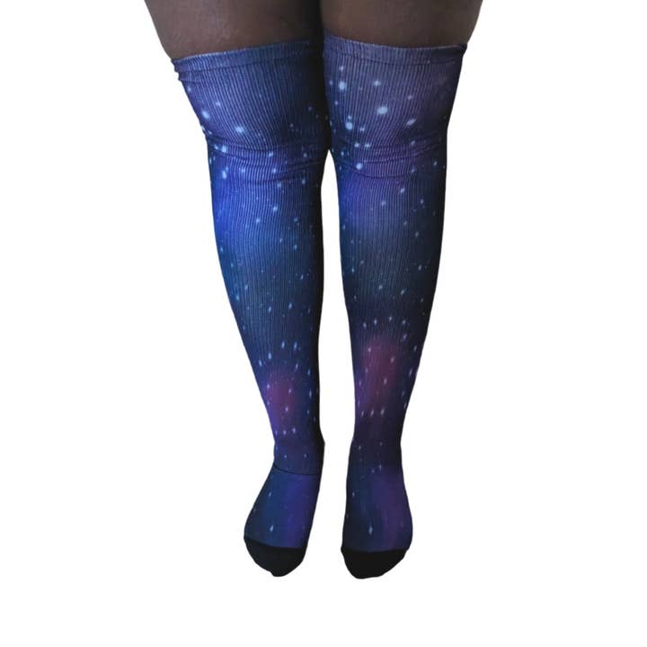 Galaxy Thigh High Compression Socks V2 for wholesale by Bibipins