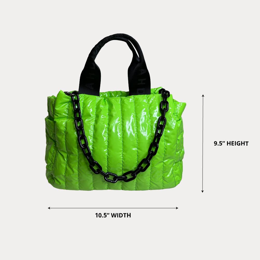 AHDORNED – wholesale Tote bag – Women's – Rosie Quilted Tote w/Black Resin Chain & 2" Adjustable Solid10