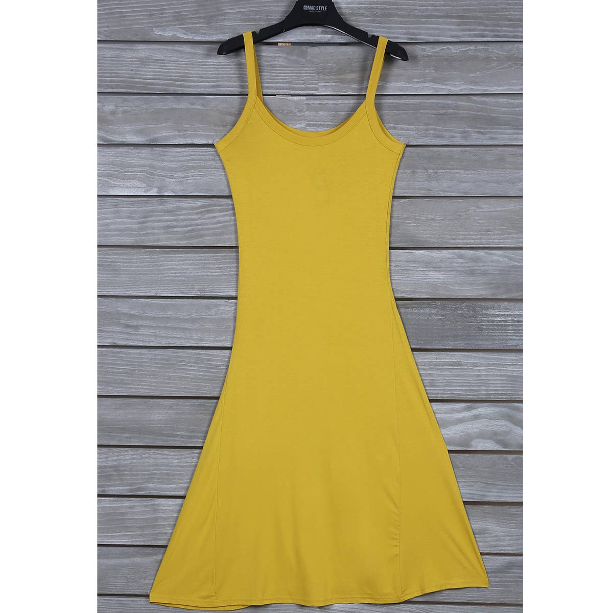 Mad Style - Wholesale Dress - Women's - Mustard Asymmetrical Jersey Dress1