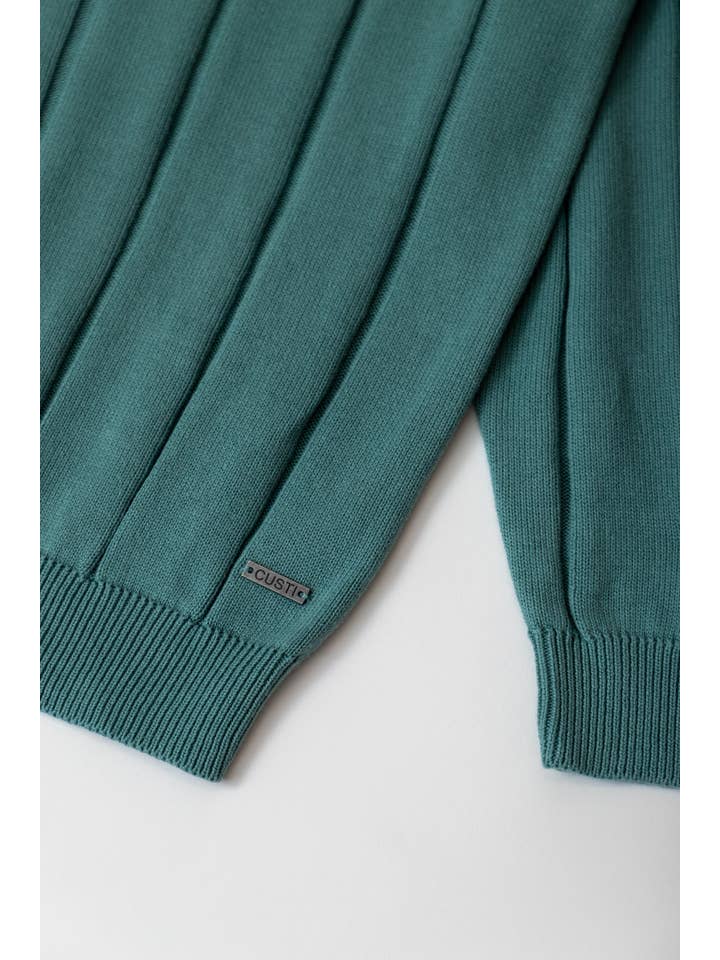 Custi Mikelo: Men's Clothing & Christmas Gifts - Wholesale Knitted jumper – Men′s - Medium Green Vertical Stripe Jersey4