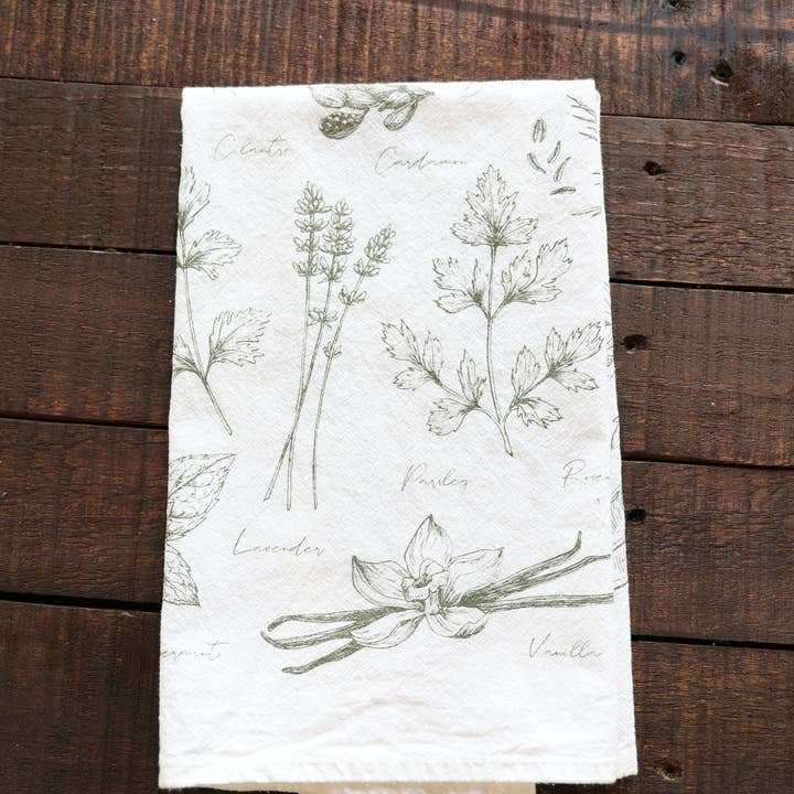 Highland Ridge | Handmade Home Decor - Wholesale Tea Towel - Kitchen Herbs Tea Towel8