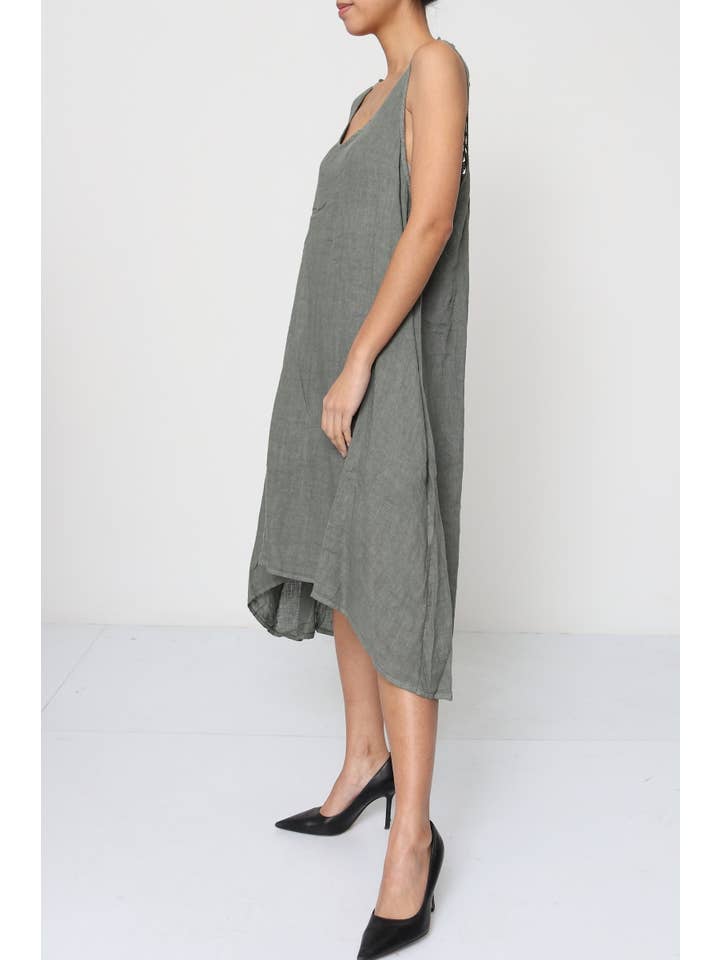 LÉA & LUC - Wholesale Dress - Women's - Sleeveless long dresses in 100% Linen REF. 49087