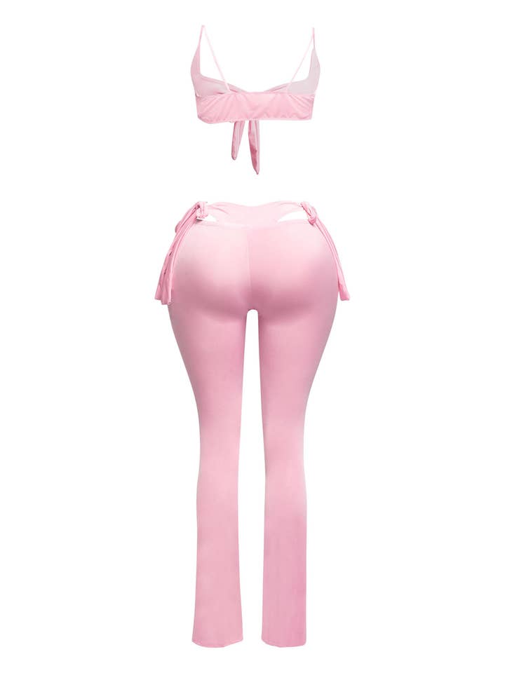 K Too - Wholesale Top & Pant Set (NOT Loungewear) - Women's - Bow detailed cut-out sexy pants top