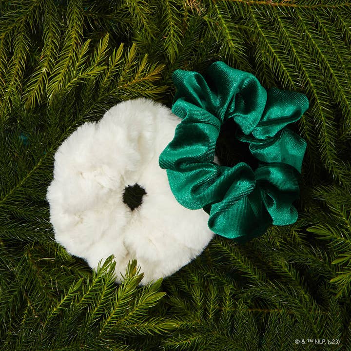 KITSCH - Wholesale Scrunchie - Women's - elf x kitsch Scrunchies 2pc - White & Green