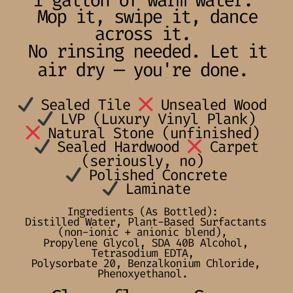 Country Hippie Co. - Wholesale Multi-Surface Cleaner - FLOOR PLAY Mop Soap 16 oz.12