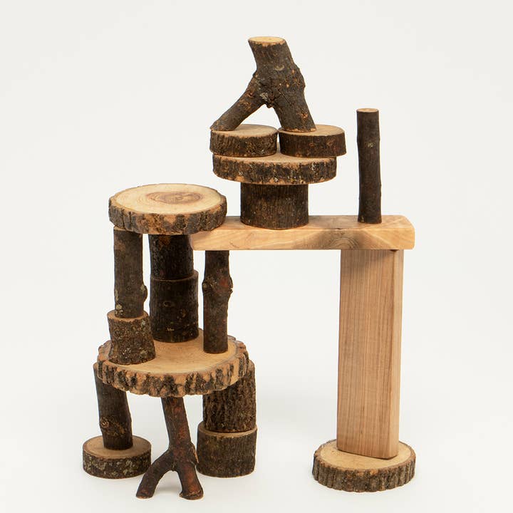 Tree Blocks - Wholesale Blocks - Kids Baby - Classic Barked Tree Blocks - 21 pcs2