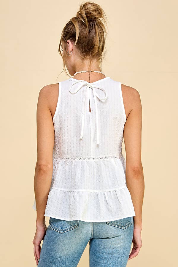 Heart & Hips - Wholesale Blouse - Women's - WK50480 - BABYDOLL TIER BUBLLE WOVEN TOP WITH TIE BACK16