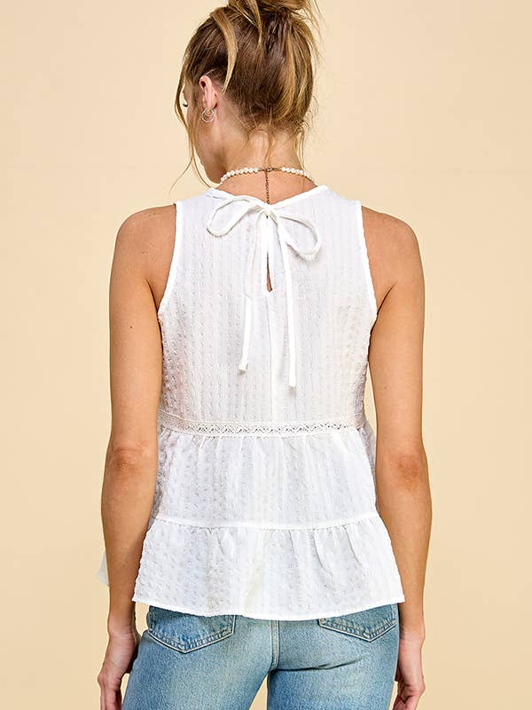 Heart & Hips - Wholesale Blouse - Women's - WK50480 - BABYDOLL TIER BUBLLE WOVEN TOP WITH TIE BACK16