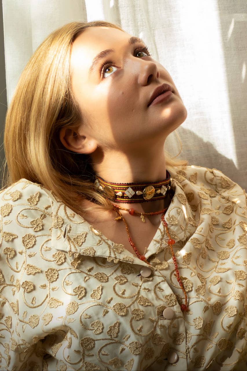 Tezeè – Gargantilha/coleira por atacado – Choker de tecido bordado1