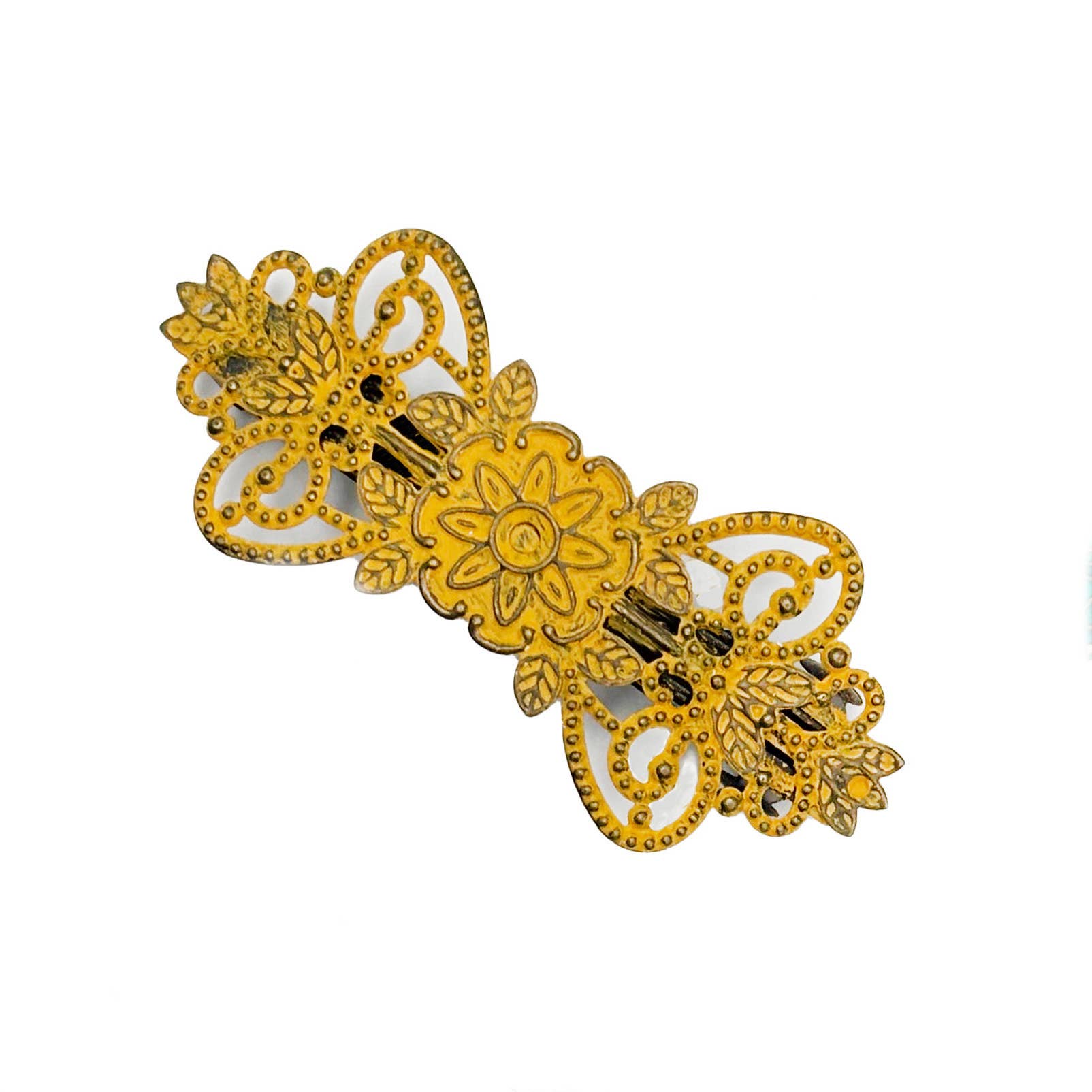 Gleeful Peacock - Wholesale Barrette - Women's - Beginnings Barrette - Hand-Painted Vintage Western1