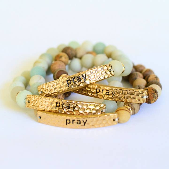Two and Crew - Wholesale Charm/Dangle Bracelet - PRAYING MAMA beaded Christian Catholic faith bracelet Bible