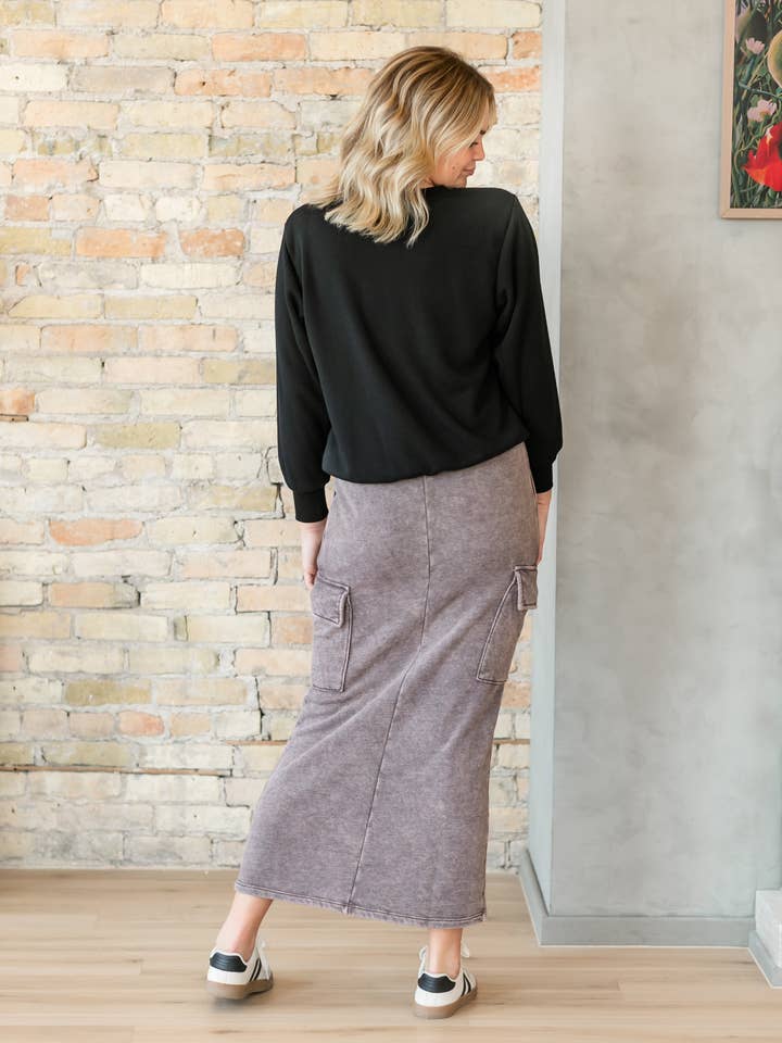 Inherit Clothing Company - Wholesale Skirt - Women's - Keziah Brushed Fleece Cargo Maxi Skirt
