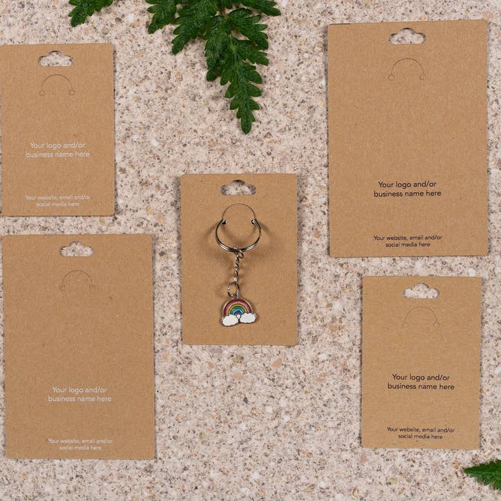 Fernery Designs – wholesale Återförsäljarskyltning – Anpassade tryckta Kraft Nyckelring Displaykort1